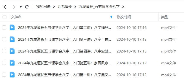 九龙道长课程合集
